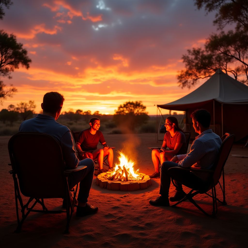 Campsite at sunset